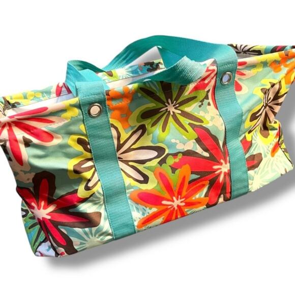 Thirty One Deluxe Utility Tote Daisy Craze Organizer Car Trunk Floral Collapse - Picture 11 of 11